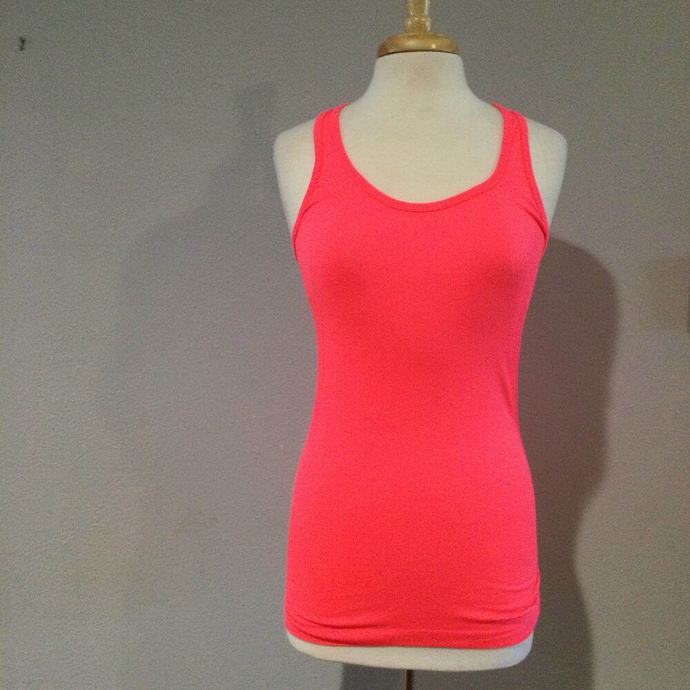 Bolly Queena 100% Nylon Neon Salmon Racerback Tank Size Small NWOT